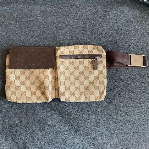 gg gucci fanny pack gucci strap eba|Authentic Gucci GG Monogram Canvas Fanny Pack With 34” .